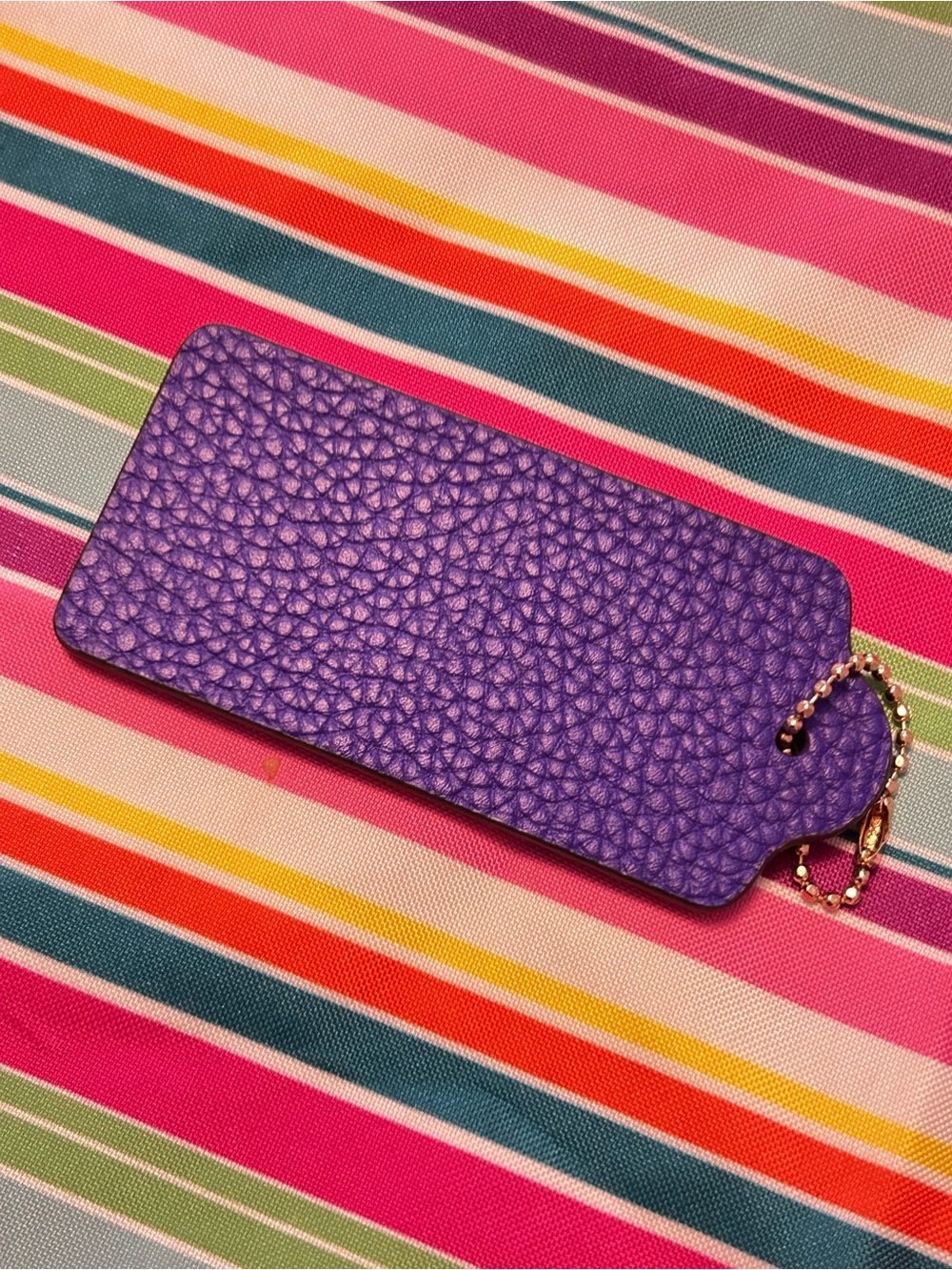 Coach XLarge From Terri Reloved Denim Purple Signature Tag Keychain/Bag Charm - Picture 5 of 9